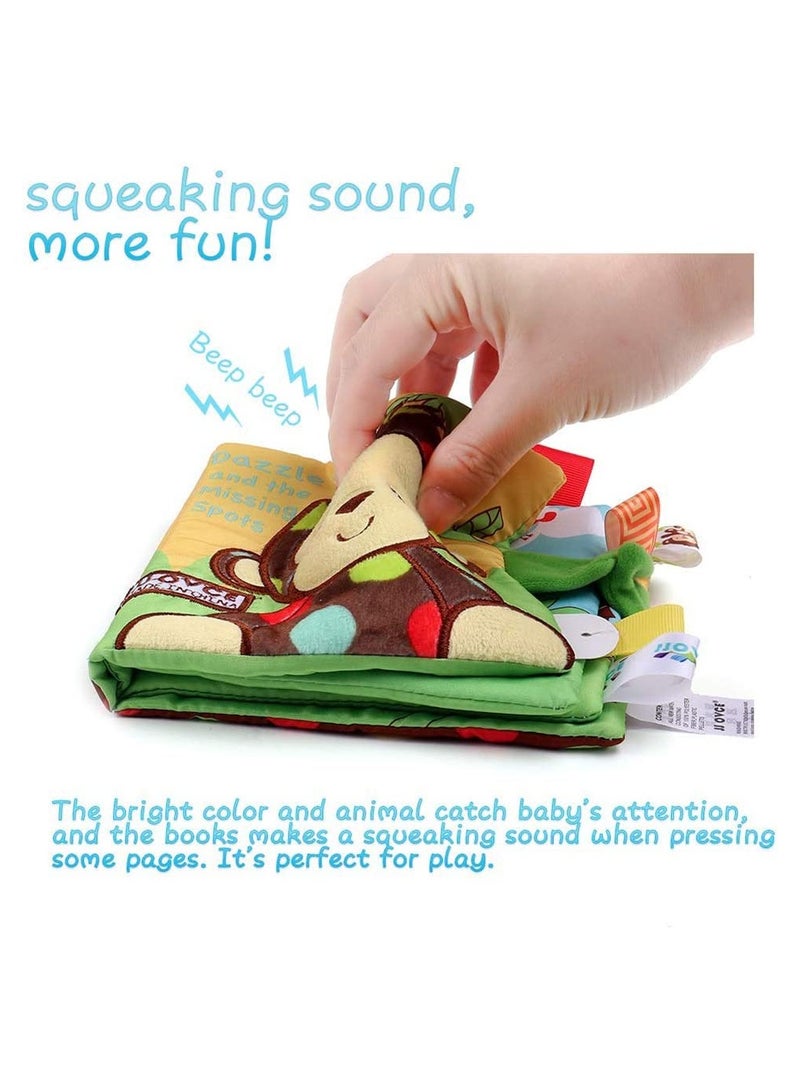 4 قطع / مجموعة كتب للأطفال الرضع من القماش الناعم المجعد على شكل حيوانات كرتونية في مرحلة ما قبل المدرسة التعليمية المبكرة - 4 قطع - Image 2